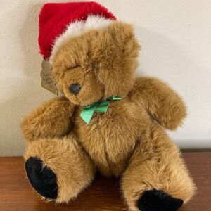 Vintage 90s Dakin 9" Teddy Bear Santa Plush Stuffed Animal (1991) EUC